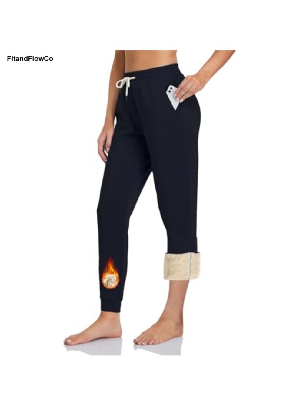 Sherpa Fleece Lined Joggers Warm Sweatpants Tapered Winter Lounge